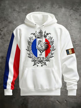 Chandail à capuchon surdimensionné avec poches Drapeau Français Le Coq Gaulois Homme